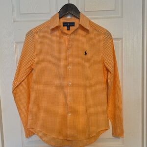 Ralph Lauren Orange Gingham Button-Down Shirt